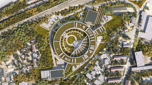 Draufsicht auf den kuenftigen CISPA Campus in St. Ingbert